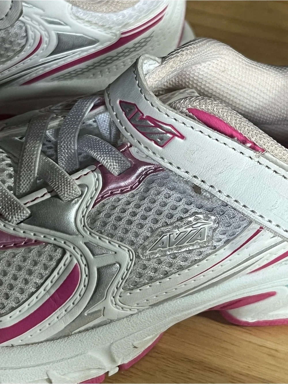 Kids White and Pink Athletic Sneakers size 12